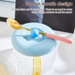 Silicone Cup Lid with Spoon Holder - Image 3