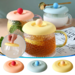 Silicone Cup Lid with Spoon Holder