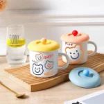 Silicone Cup Lid with Spoon Holder - Image 4